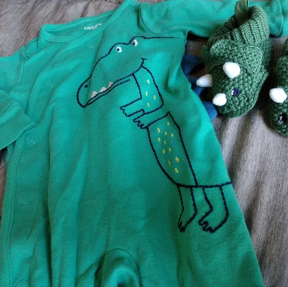 Carter's Dino One Piece with Dino Crochet Shoes - Picture 3 of 4